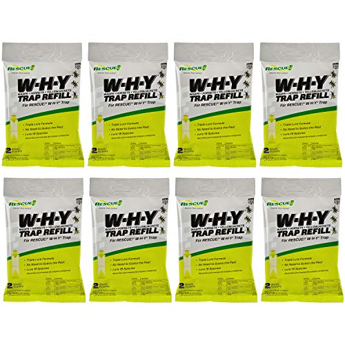 RESCUE! Non-Toxic Wasp, Hornet, Yellowjacket Trap (WHY Trap) Attractant Refill - 2 Week Refill - 8 Pack