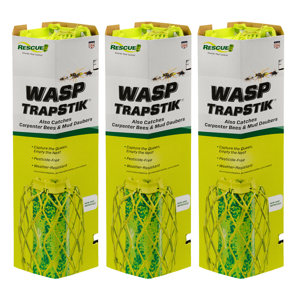 RESCUE! TrapStik for Wasps, Mud Daubers, Carpenter Bees - 3 Pack