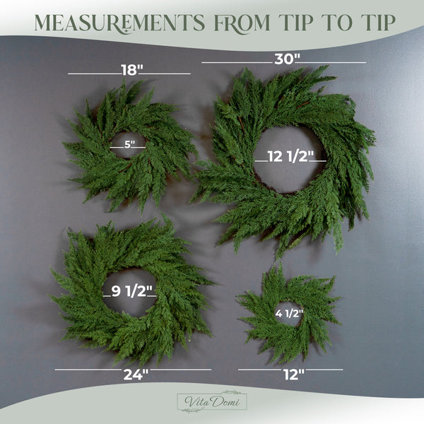 Vita Domi 30" Cedar Wreath w/ 128 Tips