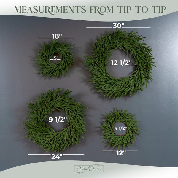 Vita Domi 24" Norfolk Pine Wreath w/ 120 Tips