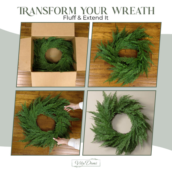 Vita Domi 24" Cedar Wreath w/ 130 Tips