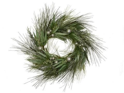 Vita Domi 30"DIA PINE/GLITTER BALL /BERRY WREATH